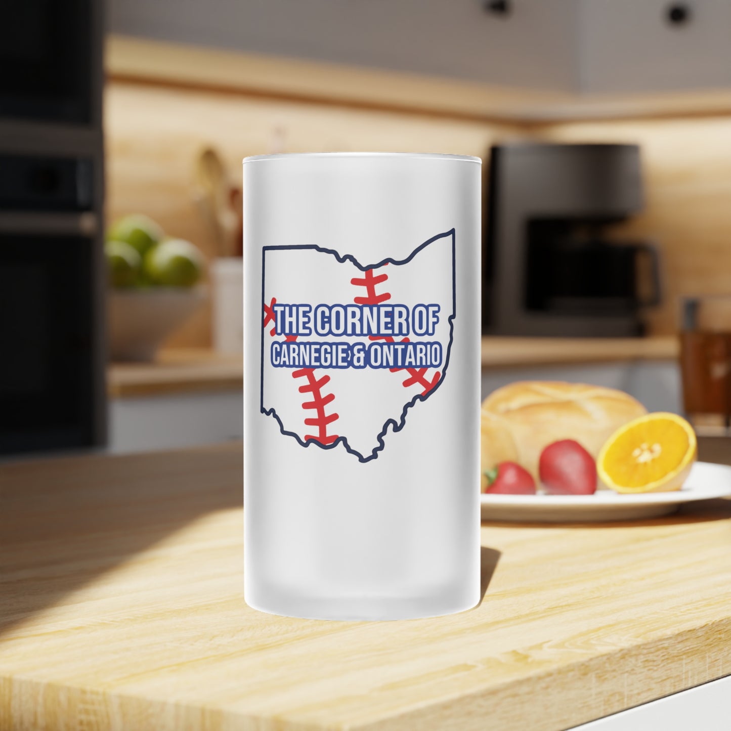 Cleveland Guardians Frosted Glass Beer Mug